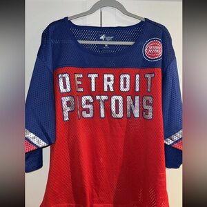 DETRIOT PISTONS WOMENS JERSEY X-LARGE XL BASKETBALL SHIRT 4HER EUC!
